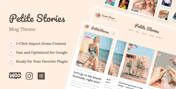 Petite Stories WordPress Theme - Personal Blog Theme For Influencers — homepage layout