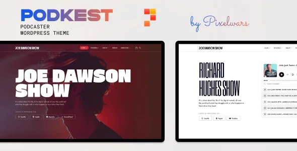 Podkest - Podcast WordPress Theme — homepage layout