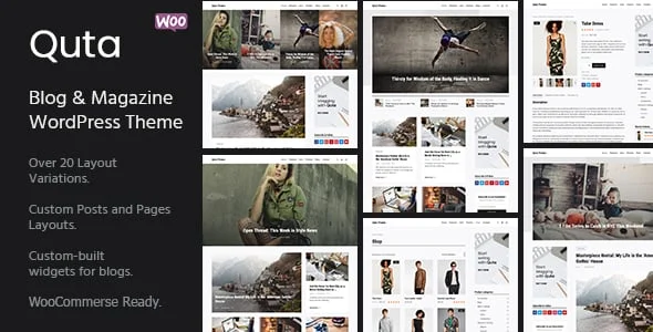 Quta - A WordPress Blog & Shop Theme — homepage layout