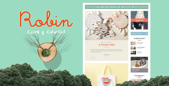 Robin - Cute & Colorful WordPress Blog Theme — homepage layout