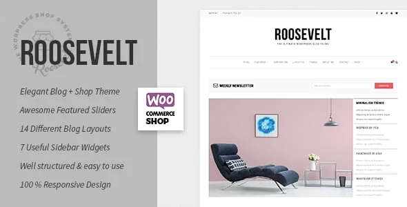 Roosevelt - Responsive WordPress Blog Theme — homepage layout