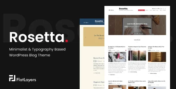 Rosetta - Minimalist & Typography Based WordPress Blog Theme — homepage layout