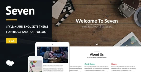 Seven - Stylish WordPress Theme — homepage layout