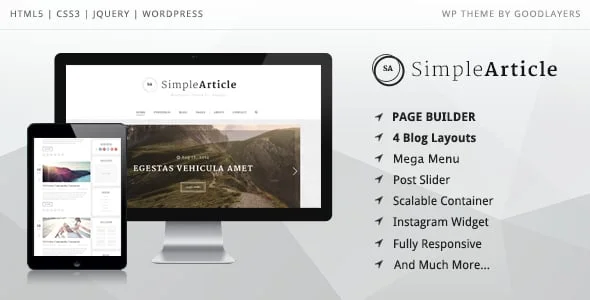 Simple Article - WordPress Theme For Personal Blog — homepage layout