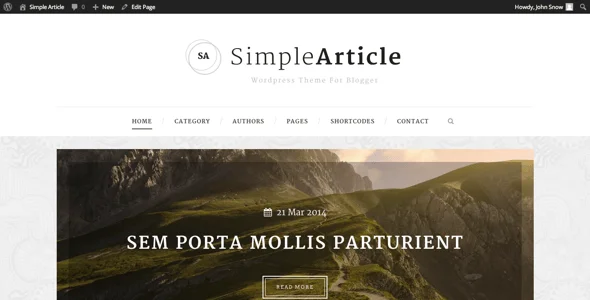 Simple Article - WordPress Theme For Personal Blog — blog and article listing