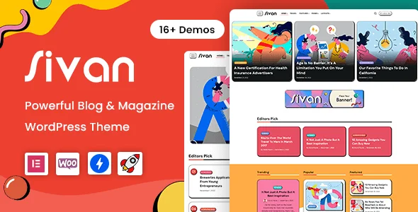 Sivan | Blog & Magazine WordPress Theme — homepage layout
