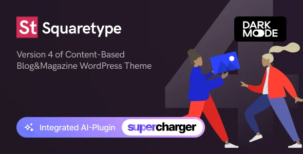 Squaretype - Modern Blog WordPress Theme — homepage layout