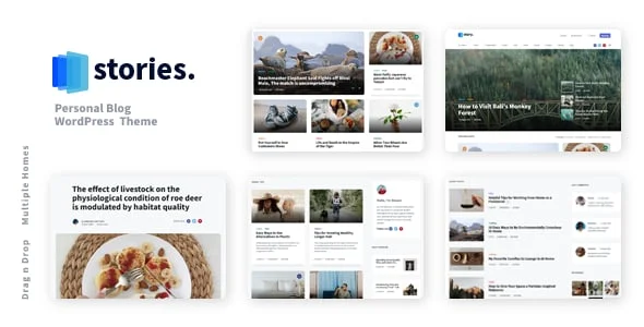 Stories - Personal Blog WordPress Theme — homepage layout