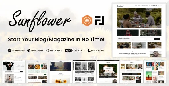 Sunflower - Modern, Lightweight & Multipurpose WordPress Blog Theme — homepage layout