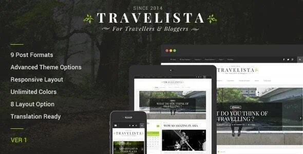 Travelista - WordPress Blog Theme — homepage layout