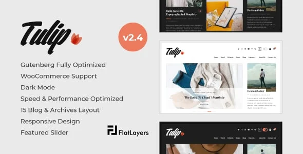 Tulip - Responsive WordPress Blog Theme — homepage layout