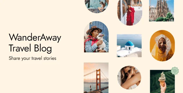 WanderAway - Travel Blog WordPress Theme — homepage layout