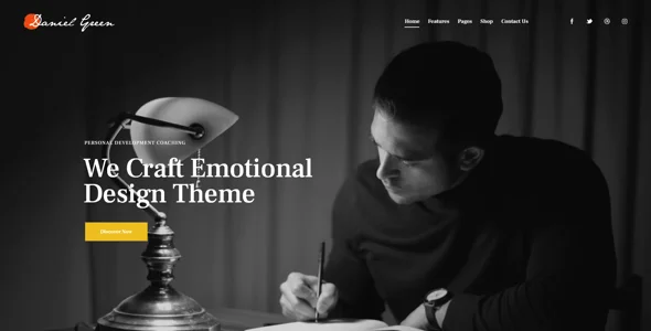Writer - Journalist & Author Blog Book WordPress Theme — design detail view