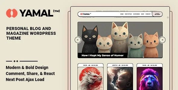 Yamal - Blog & Magazine WordPress Theme — homepage layout