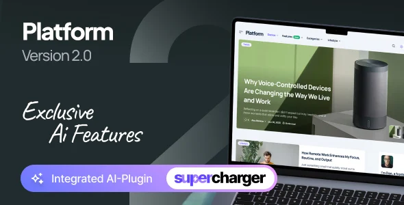 Platform - Modern High-Performance Blog WordPress Theme WordPress theme homepage layout for a ai magazine website