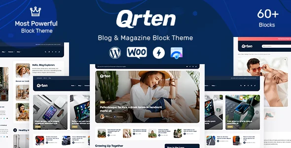Qrten - Block-Based WordPress Theme for Blog & Magazine WordPress theme homepage layout for a creative magazine website
