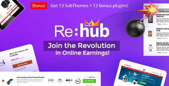 REHub - Price Comparison, Multi Vendor Marketplace Wordpress Theme WordPress theme homepage layout for a adsense theme magazine website