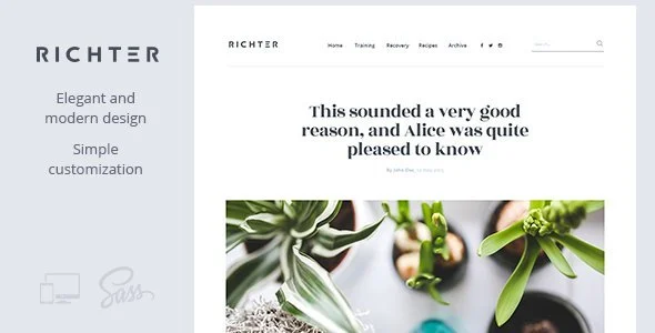 Richter – Creative WordPress Blog Theme WordPress theme homepage layout for a blog magazine website