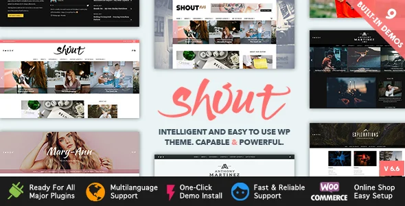 Shout - Blogging WordPress Theme WordPress theme homepage layout for a ajax magazine website