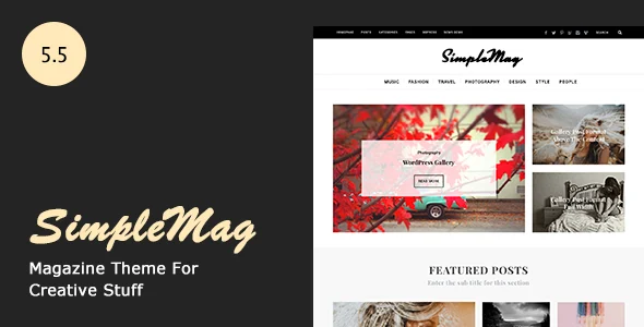 SimpleMag - Magazine theme for creative stuff WordPress theme homepage layout for a bbpress magazine website