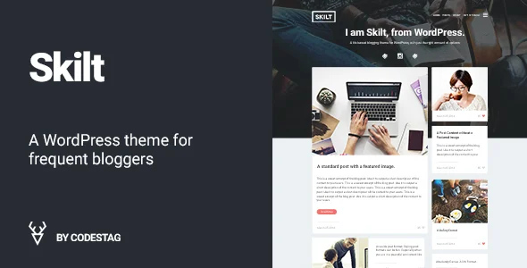 Skilt - A WordPress theme for Frequent Bloggers WordPress theme homepage layout for a blog magazine website