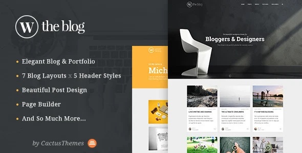 TheBlog - Multi Concept Blog & Portfolio WordPress theme homepage layout for a blog magazine website
