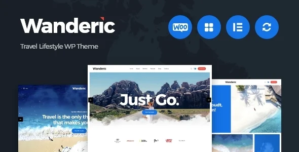Wanderic - Travel Blog & Adventure Magazine WordPress Theme WordPress theme homepage layout for a adventure magazine website