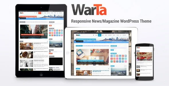Warta - News/Magazine WordPress Theme WordPress theme homepage layout for a custom-background magazine website
