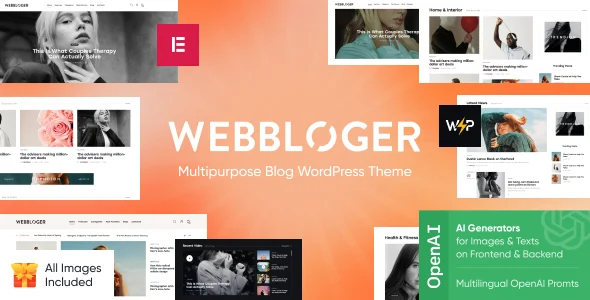 Webbloger - Blog & Online Magazine WordPress Theme WordPress theme homepage layout for a blog wordpress theme magazine website