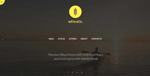 Wheats - Blogging WordPress Theme WordPress theme homepage layout for a author magazine website