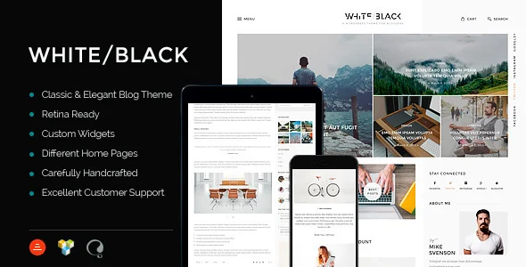 WhiteBlack - A Responsive WordPress Blog Theme WordPress theme homepage layout for a audio magazine website