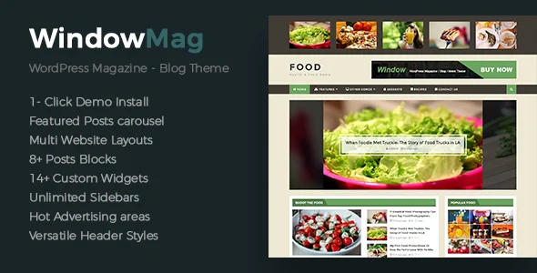 WindowMag - News & Magazine WordPress Theme WordPress theme homepage layout for a adsense magazine website