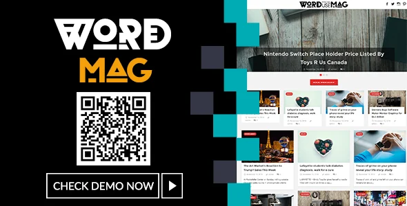 WordMag - Clean News/Magazine Blog WordPress theme homepage layout for a blog magazine website
