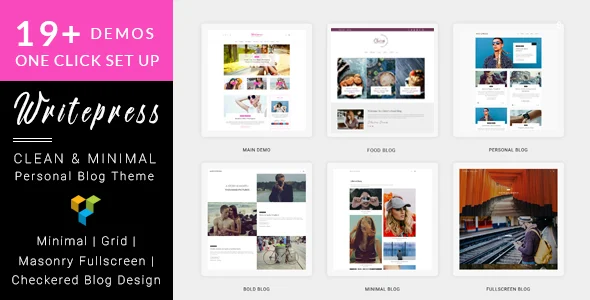 Writepress Personal Blog and Magazine WordPress Theme WordPress theme homepage layout for a blog magazine website