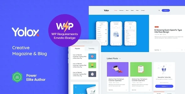 Yolox | Business Magazine & Startup Blog WordPress Theme WordPress theme homepage layout for a agency magazine website