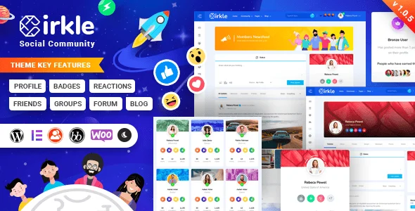 Cirkle – Social Networking WordPress Theme — homepage layout
