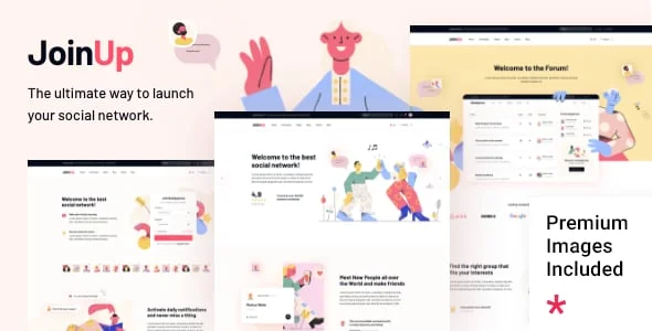 Join Up - BuddyPress Community WordPress Theme — homepage layout