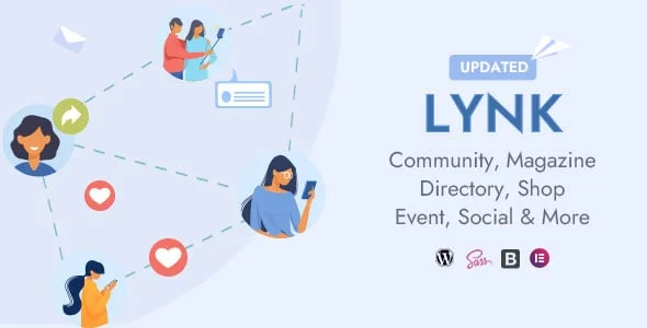 Lynk - Social Networking, Community, Shop Vendor and Listing Direcotry WordPress Theme — homepage layout