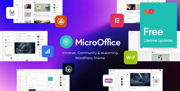 Micro Office | Extranet & Intranet WordPress Theme — homepage layout
