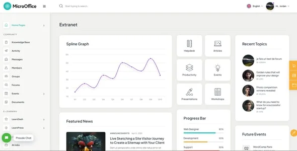 Micro Office | Extranet & Intranet WordPress Theme — case study or portfolio page