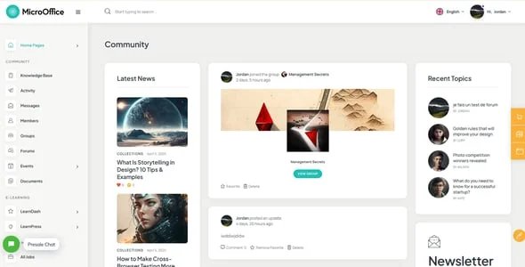 Micro Office | Extranet & Intranet WordPress Theme — interior page design