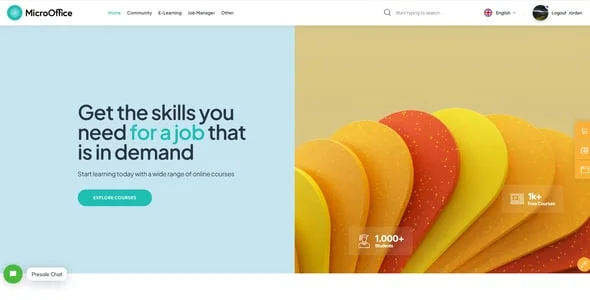 Micro Office | Extranet & Intranet WordPress Theme — content section layout