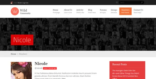 WildCommunity - BuddyPress Community Theme — case study or portfolio page