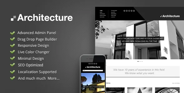 Architecture - WordPress Theme WordPress theme homepage layout for a architect corporate website