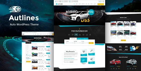 Autlines - Automotive WordPress Theme WordPress theme homepage layout for a auto booking corporate website