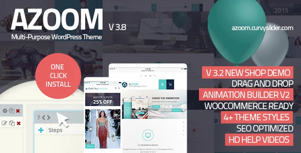 Azoom | Multi-Purpose Theme with Animation Builder WordPress theme homepage layout for a animation corporate website