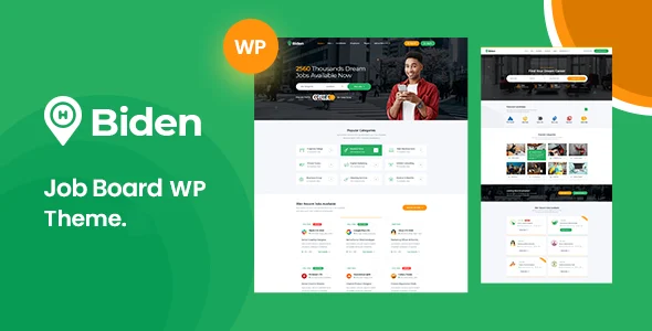 Biden - Job Board WordPress Theme + RTL WordPress theme homepage layout for a career corporate website