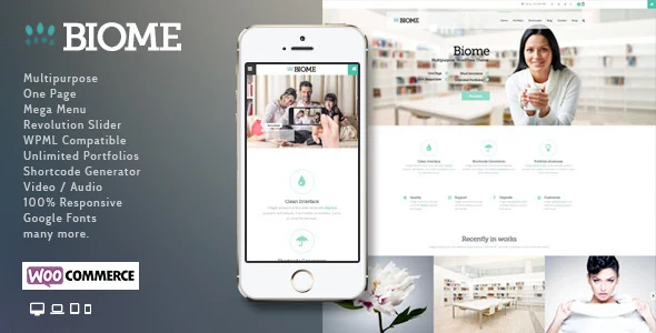 Biome | Multi-Purpose WordPress Theme WordPress theme homepage layout for a business corporate website