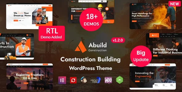 Abuild - Construction WordPress Theme — homepage layout