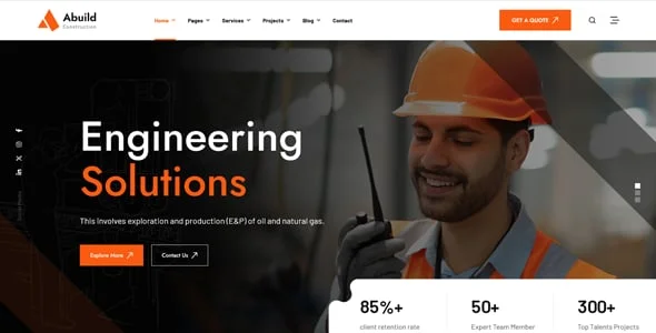 Abuild - Construction WordPress Theme — interior page design